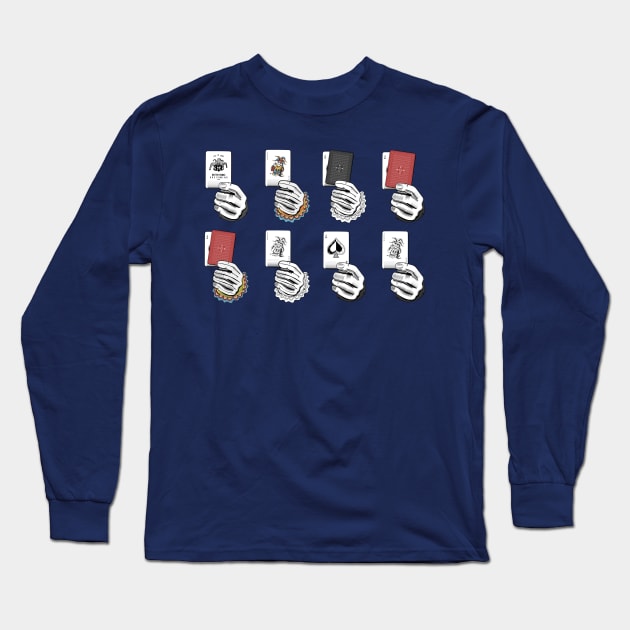 Clown hand Cards set Long Sleeve T-Shirt by Mako Design 